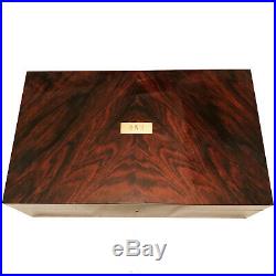 $1470 Vintage Dunhill Laminated Flame Wood Cedar Lined Humidor / Cigar Cutter