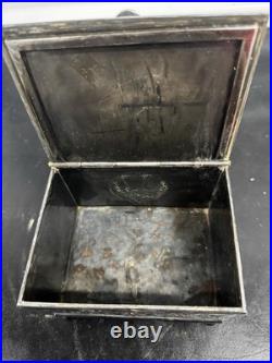 1887 Antique Derby Silver Co. Bulldog Figural Tobacco Box Humidor