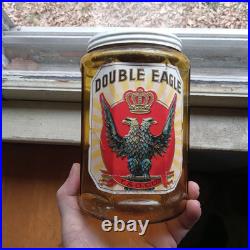 1890s RARE LABELED DOUBLE EAGLE CIGARS THEOBALD & OPPENHEIMER PHILA YELLOW JAR