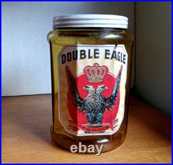 1890s RARE LABELED DOUBLE EAGLE CIGARS THEOBALD & OPPENHEIMER PHILA YELLOW JAR