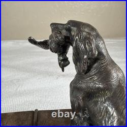 1890s Rogers Meriden Figural Dog Silver plate Cigar humidor spaniel hunting 8
