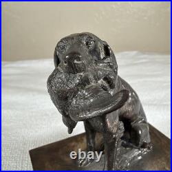 1890s Rogers Meriden Figural Dog Silver plate Cigar humidor spaniel hunting 8