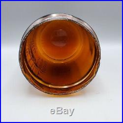1895 Antique F. R. Rice Mercantile Amber Glass Cigar Jar with Lid St. Louis MO