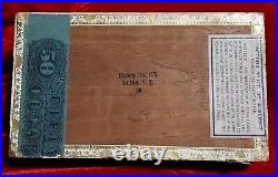 1898 Queen Marguerite of Italy Wood Habana Cigar Box Tax Stamp Litho Margherita