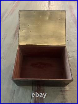 19 C Hunters Pipe Tobacco Humidor / Box gold Gilded copper with bronze overlay