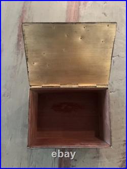 19 C Hunters Pipe Tobacco Humidor / Box gold Gilded copper with bronze overlay