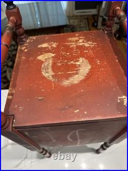 1900's Antique H. T. Cushman Bennington Vermont Smoking Table Humidor Parrots