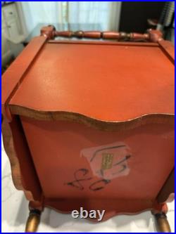1900's Antique H. T. Cushman Bennington Vermont Smoking Table Humidor Parrots