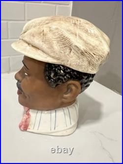 1900's Majolica Tobacco Humidor Handsome Man Figural Tobacciana 7 Tall Austria