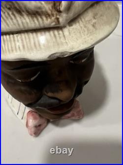 1900's Majolica Tobacco Humidor Handsome Man Figural Tobacciana 7 Tall Austria
