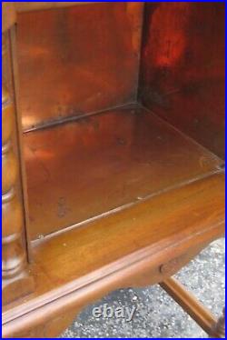 1900s Cigar Humidor Copper Lined Nightstand Side End Table 3959