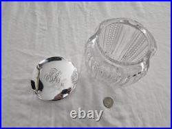 1905 Gorham Sterling Silver? Cut Crystal Cigar Humidor Jar? Antique Decor