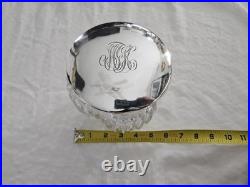 1905 Gorham Sterling Silver? Cut Crystal Cigar Humidor Jar? Antique Decor