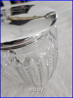 1905 Gorham Sterling Silver? Cut Crystal Cigar Humidor Jar? Antique Decor