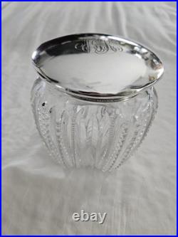 1905 Gorham Sterling Silver? Cut Crystal Cigar Humidor Jar? Antique Decor