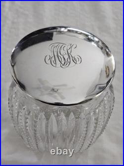 1905 Gorham Sterling Silver? Cut Crystal Cigar Humidor Jar? Antique Decor