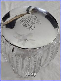 1905 Gorham Sterling Silver? Cut Crystal Cigar Humidor Jar? Antique Decor