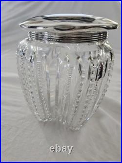 1905 Gorham Sterling Silver? Cut Crystal Cigar Humidor Jar? Antique Decor