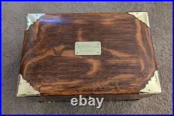 1907 Oak Humidor With Interesting History. Refinished Oak, Polished Brass