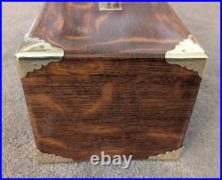 1907 Oak Humidor With Interesting History. Refinished Oak, Polished Brass