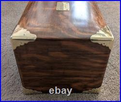 1907 Oak Humidor With Interesting History. Refinished Oak, Polished Brass