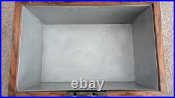 1907 Oak Humidor With Interesting History. Refinished Oak, Polished Brass