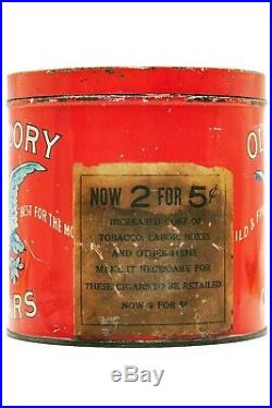 1908 rare Old Glory litho 50 humidor cigar tin is in good condition