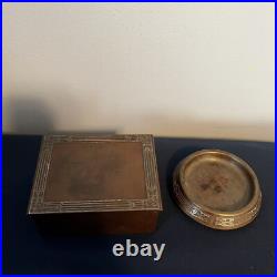 1912 Heintz Arts & Crafts Sterling Bronze Cigarette Humidor Box with Ashtray NR
