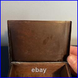 1912 Heintz Arts & Crafts Sterling Bronze Cigarette Humidor Box with Ashtray NR