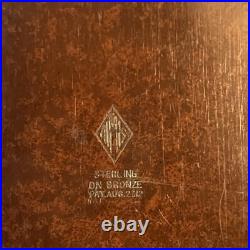 1912 Heintz Arts & Crafts Sterling Bronze Cigarette Humidor Box with Ashtray NR
