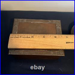 1912 Heintz Arts & Crafts Sterling Bronze Cigarette Humidor Box with Ashtray NR