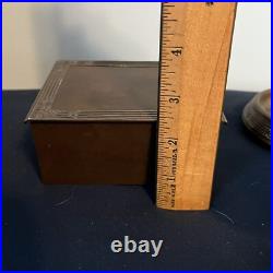1912 Heintz Arts & Crafts Sterling Bronze Cigarette Humidor Box with Ashtray NR