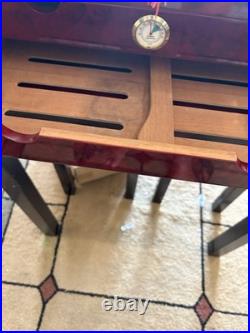 1915 Thompson Large Cherry Wood Cigar Humidor 17 1/2 Wide 10 1/2 Deep WithKey 1915 Thompson Large Cherry Wood Cigar Humidor 17 1/2 Wide 10 1/2 Deep WithKey