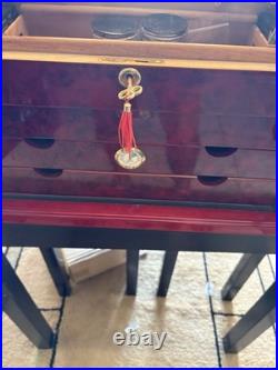 1915 Thompson Large Cherry Wood Cigar Humidor 17 1/2 Wide 10 1/2 Deep WithKey 1915 Thompson Large Cherry Wood Cigar Humidor 17 1/2 Wide 10 1/2 Deep WithKey