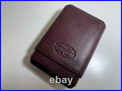 1915 thompson & co inc. Brown leather 3 cigar humidor travel pouch