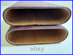 1915 thompson & co inc. Brown leather 3 cigar humidor travel pouch