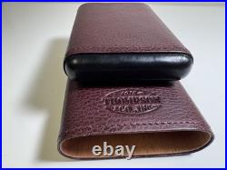1915 thompson & co inc. Brown leather 3 cigar humidor travel pouch