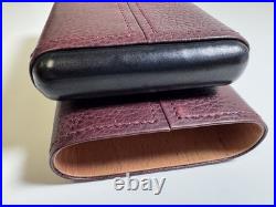 1915 thompson & co inc. Brown leather 3 cigar humidor travel pouch