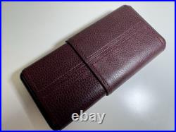 1915 thompson & co inc. Brown leather 3 cigar humidor travel pouch