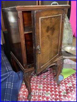 1920's Antique Cigar Cabinet /Liquor Wood Copper Lined Vintage Humidor Tobacco