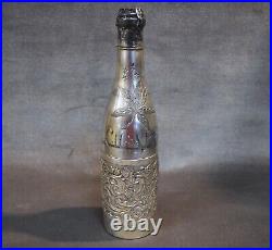 1921 Pairpoint Silver Plated Champagne Bottle Cigar Humidor Match Safe Ashtray