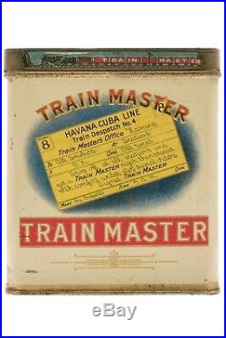 1926 Train Master rectangular 50 cigar humidor tin in very good condition