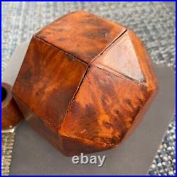 1940's Burl Wood Box & Pipe Rhombicuboctahedron