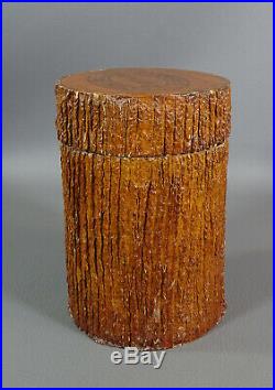 1970s Vintage TRONQUITO Tree Trunk Sancho Panza Cigar Humidor Box Tobacco Jar