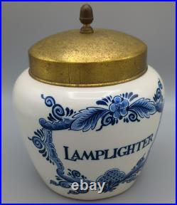 1979 Zenith-Gouda Holland Delft Tobacco Jar Humidor Seals No. 91/100 Tinder Box