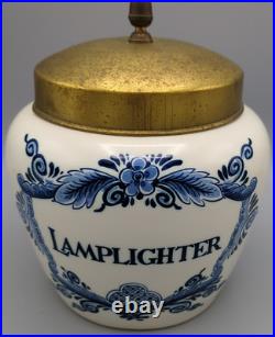 1979 Zenith-Gouda Holland Delft Tobacco Jar Humidor Seals No. 91/100 Tinder Box