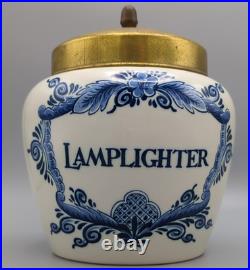 1979 Zenith-Gouda Holland Delft Tobacco Jar Humidor Seals No. 91/100 Tinder Box