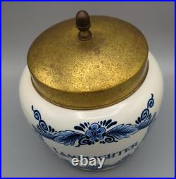 1979 Zenith-Gouda Holland Delft Tobacco Jar Humidor Seals No. 91/100 Tinder Box 1979 Zenith-Gouda Holland Delft Tobacco Jar Humidor Seals No. 91/100 Tinder Box