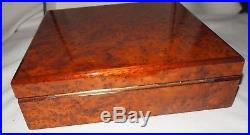 1997 Davidoff Burl Wood Travel Cigar Humidor with Original Box Retailed $1100