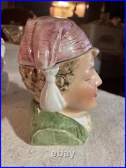 2 Antique German Porcelain Figural Humidor Tobacco Jar Woman & Man Cigar Early